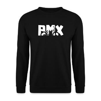 BMX Rider Shirt – Cooles Bike Design - Unisex Pullover - Schwarz - Vorne - Alina (178cm) & Michal (187cm)