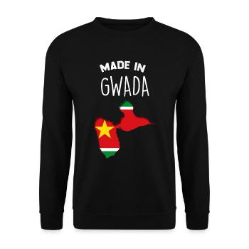 Made in gwada Guadeloupe - Unisex Sweatshirt - black - Front - Alina (178cm) & Michal (187cm)