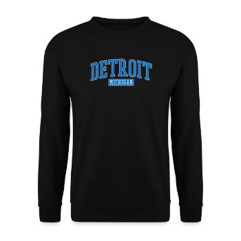 Detroit Michigan Varsity Emblem - Unisex Sweatshirt - black - Front - Alina (178cm) & Michal (187cm)