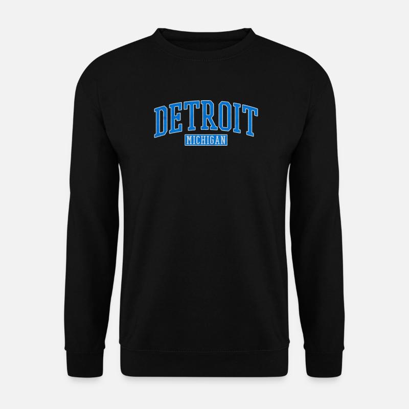 Detroit Michigan Varsity Emblem - Unisex Pullover - Schwarz
