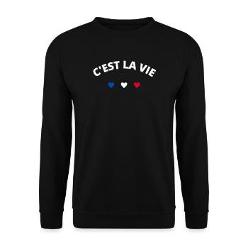 C'est la vie - Sweat-shirt Unisexe - noir - Devant - Alina (178cm) & Michal (187cm)