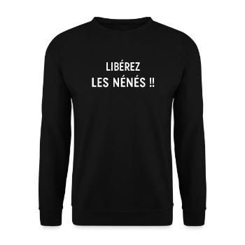 Libérez les nénés - Sweat-shirt Unisexe - noir - Devant - Alina (178cm) & Michal (187cm)