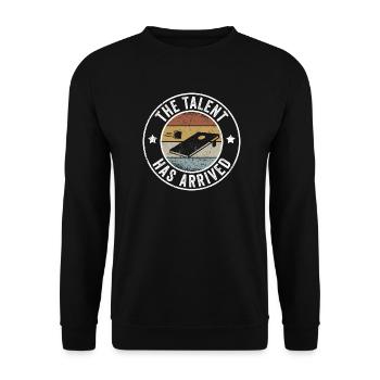 Cornhole das Talent ist da - Unisex Pullover - Schwarz - Vorne - Alina (178cm) & Michal (187cm)