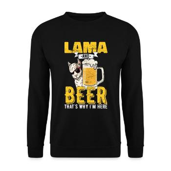 Llama Bière Alcool Lamas Cadeau - Sweat-shirt Unisexe - noir - Devant - Alina (178cm) & Michal (187cm)