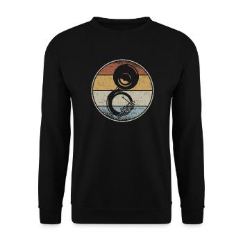 Retro Sousaphone Marching Band Brass Instrument - Unisex Sweatshirt - black - Front - Alina (178cm) & Michal (187cm)