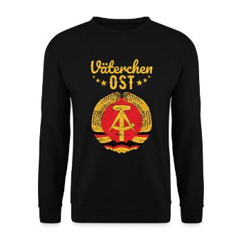 Väterchen Ost DDR Ossi Geschenkidee - Unisex Pullover - Schwarz - Vorne - Alina (178cm) & Michal (187cm)
