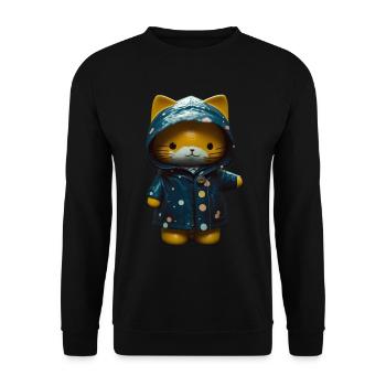 Cadeau imperméable pour chat - Sweat-shirt Unisexe - noir - Devant - Alina (178cm) & Michal (187cm)