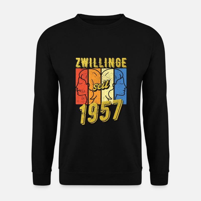 Zwillinge Sternzeichen 1957 Geschenk - Unisex Pullover - Schwarz
