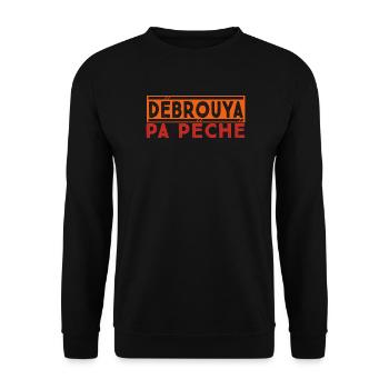 débrouya pa péché proverbe créole - Sweat-shirt Unisexe - noir - Devant - Alina (178cm) & Michal (187cm)