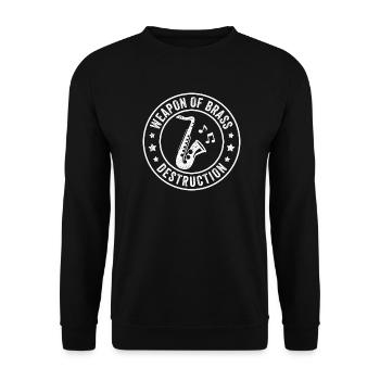 Tenor Saxophon Jazz Musiker Blasmusik Saxophonist - Unisex Pullover - Schwarz - Vorne - Alina (178cm) & Michal (187cm)