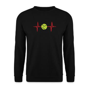 Ich liebe Tennis - Unisex Pullover - Schwarz - Vorne - Alina (178cm) & Michal (187cm)