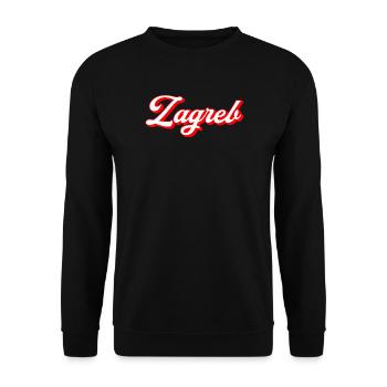 Zagreb Script Retro - Unisex Sweatshirt - black - Front - Alina (178cm) & Michal (187cm)