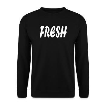 Frischer, einfacher Text - Unisex Pullover - Schwarz - Vorne - Alina (178cm) & Michal (187cm)