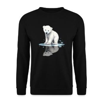 Ours polaire Bébé ours polaire Reflet - Sweat-shirt Unisexe - noir - Devant - Alina (178cm) & Michal (187cm)