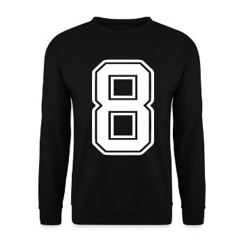 8 - Unisex Pullover - Schwarz - Vorne - Alina (178cm) & Michal (187cm)