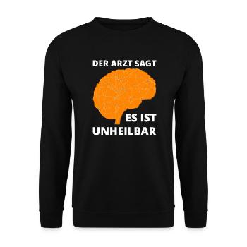 Bitcoin BTC Crypto Blockchain Münze Börse Coin - Unisex Pullover - Schwarz - Vorne - Alina (178cm) & Michal (187cm)