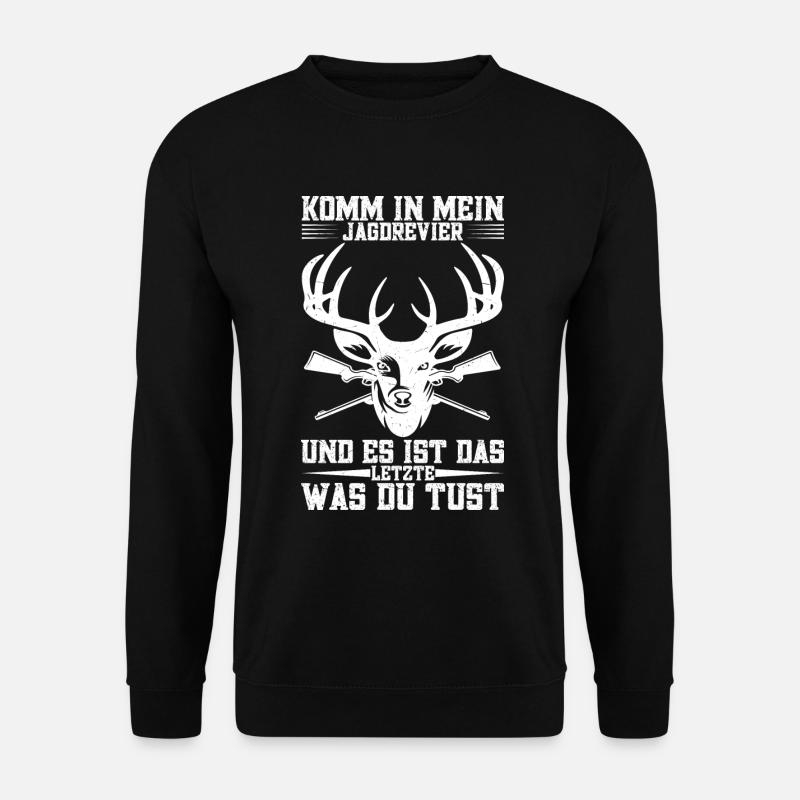 Wildschweinjagd Jäger Hochsitz Elchjagd Jagdschein - Unisex Pullover - Schwarz