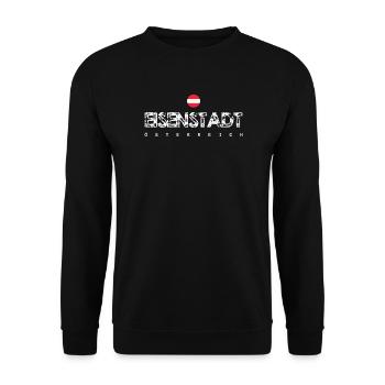 Henstadt, Österreich, Distressed Typografie - Unisex Pullover - Schwarz - Vorne - Alina (178cm) & Michal (187cm)