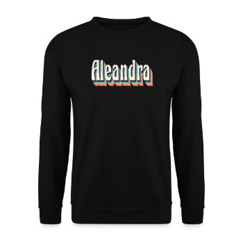 Aleandra t-shirt rétro vintage t-shirt cadeau - Sweat-shirt Unisexe - noir - Devant - Alina (178cm) & Michal (187cm)