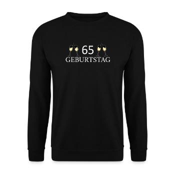 65.Geburtstag 65 Jahre - Unisex Pullover - Schwarz - Vorne - Alina (178cm) & Michal (187cm)