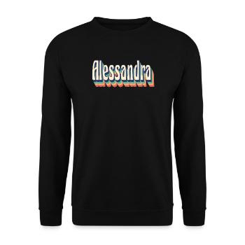 Alessandra T-Shirt Retro Vintage T-Shirt Geschenk - Unisex Pullover - Schwarz - Vorne - Alina (178cm) & Michal (187cm)