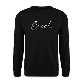 Erich Name König T-Shirt Geschenk Männer - Unisex Pullover - Schwarz - Vorne - Alina (178cm) & Michal (187cm)