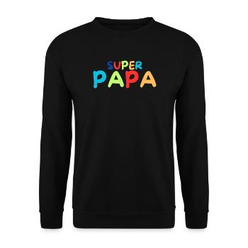 Super dad - Unisex Sweatshirt - black - Front - Alina (178cm) & Michal (187cm)
