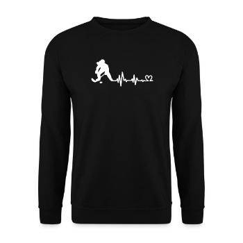 Eishockey Eishockeyspielerin - Unisex Pullover - Schwarz - Vorne - Alina (178cm) & Michal (187cm)