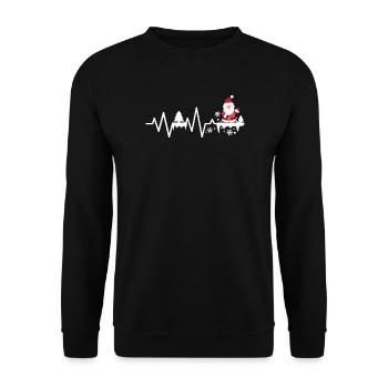Petit Père Noël Battement de cœur Sapin de Saint-Nicolas - Sweat-shirt Unisexe - noir - Devant - Alina (178cm) & Michal (187cm)
