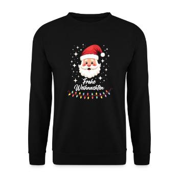 Frohe Weihnachten - Familien-Lustig - Unisex Pullover - Schwarz - Vorne - Alina (178cm) & Michal (187cm)