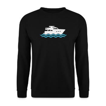 Yacht Silhouette Motorboat - Unisex Sweatshirt - black - Front - Alina (178cm) & Michal (187cm)