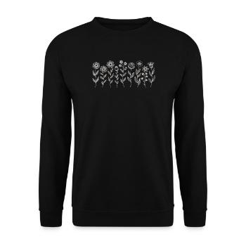 Floral Pattern Florist - Unisex Sweatshirt - black - Front - Alina (178cm) & Michal (187cm)
