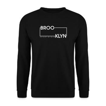 Stilvolles Brooklyn Sporttrend Design - Unisex Pullover - Schwarz - Vorne - Alina (178cm) & Michal (187cm)