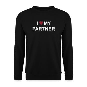 I love My Partner – Couple Shirt/Sweater - Unisex Sweatshirt - black - Front - Alina (178cm) & Michal (187cm)