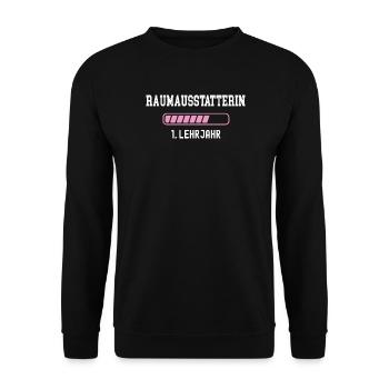 Interior decorator training 1 year of apprenticeship first year - Unisex Sweatshirt - black - Front - Alina (178cm) & Michal (187cm)