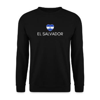 Heart with El Salvador flag - Unisex Sweatshirt - black - Front - Alina (178cm) & Michal (187cm)