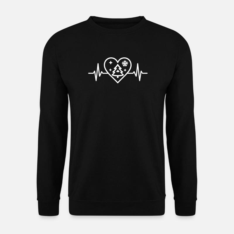 Christmas Winter Heart Tree - Unisex Sweatshirt - black