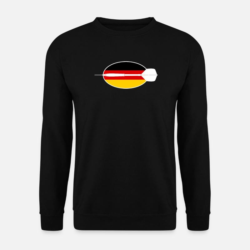 Darts Deutschland, Dart über Deutschland Flagge - Unisex Pullover - Schwarz
