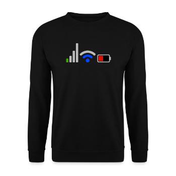 Icônes Tech Signal et Batterie Wifi Réseau  - Sweat-shirt Unisexe - noir - Devant - Alina (178cm) & Michal (187cm)