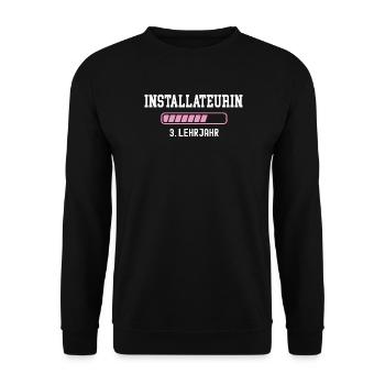 Plumber Apprenticeship 3 Year Plumber - Unisex Sweatshirt - black - Front - Alina (178cm) & Michal (187cm)