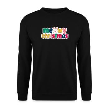 Katzenweihnachten – Miau-Weihnachten - Unisex Pullover - Schwarz - Vorne - Alina (178cm) & Michal (187cm)