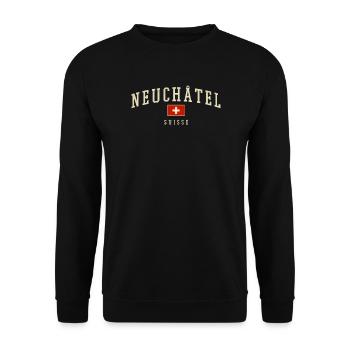 Neuchâtel Switzerland Logo Shirt - Unisex Sweatshirt - black - Front - Alina (178cm) & Michal (187cm)