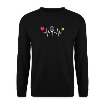 Le tennis est mon battement de cœur - Sweat-shirt Unisexe - noir - Devant - Alina (178cm) & Michal (187cm)