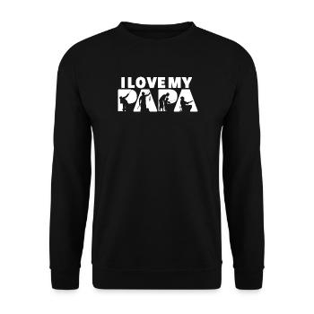 I Love My Papa Fishing Angler Silhouette - Unisex Sweatshirt - black - Front - Alina (178cm) & Michal (187cm)