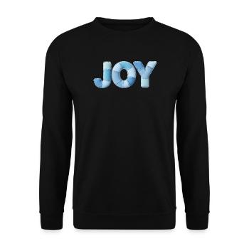 Blue Patchwork Joy Lettering - Unisex Sweatshirt - black - Front - Alina (178cm) & Michal (187cm)
