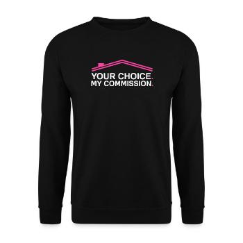 Ma commission Agent immobilier drôle - Sweat-shirt Unisexe - noir - Devant - Alina (178cm) & Michal (187cm)