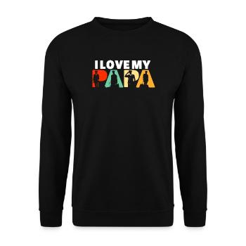 I Love My Papa Pilot Aviation Captain Design - Unisex Sweatshirt - black - Front - Alina (178cm) & Michal (187cm)