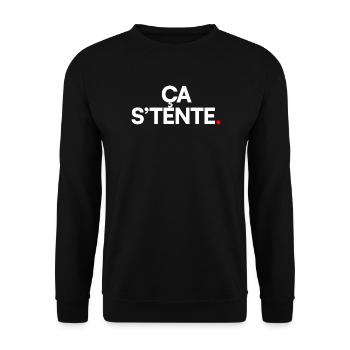 ÇA S’TENTE. – Humour Minimaliste Expression - Sweat-shirt Unisexe - noir - Devant - Alina (178cm) & Michal (187cm)