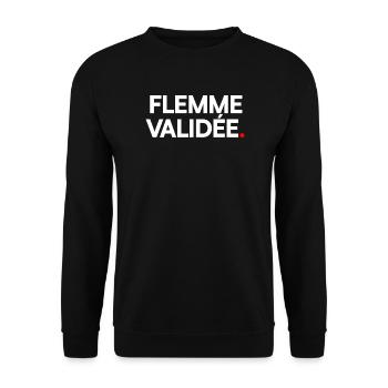 Flemme validée - Sweat-shirt Unisexe - noir - Devant - Alina (178cm) & Michal (187cm)