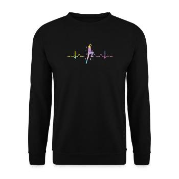 Boulderer heartbeat Bouldering Bouldering - Unisex Sweatshirt - black - Front - Alina (178cm) & Michal (187cm)
